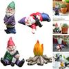 Set Of 4pcs Miniature Naughty Gnome Statues For Whimsical Garden Decor And Fun