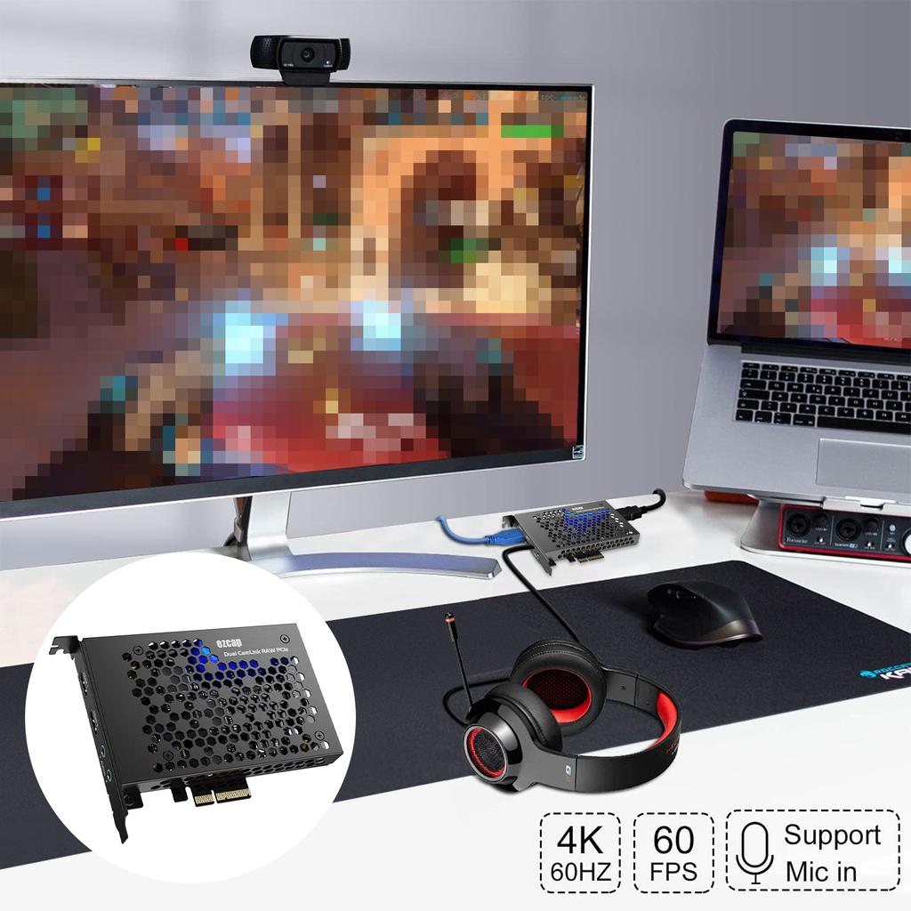 Ezcap365 Dual CamLink RAW PCle, внутренняя карта захвата игр и прямая трансляция для игровых систем