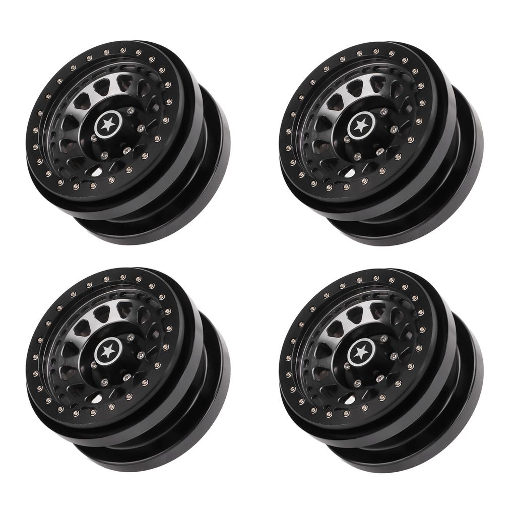 4 PCS RC Vehicle Wheels Rims 2.9in 12 Hole Aluminum Alloy RC Model Car Non Stick Metal Wheel Hub for 1 6 AXAIL SCX6