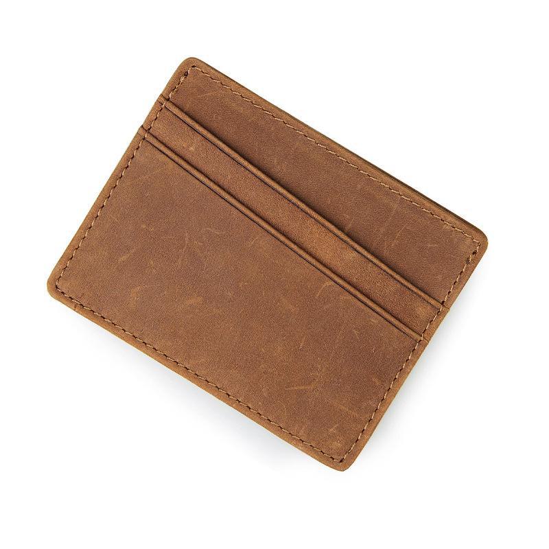 Jiameida Vintage Genuine Leather RFID Card Holder & Coin Purse