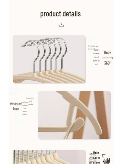 Ultra-Thin Non-Slip Flocked Clothes Hanger for Adults