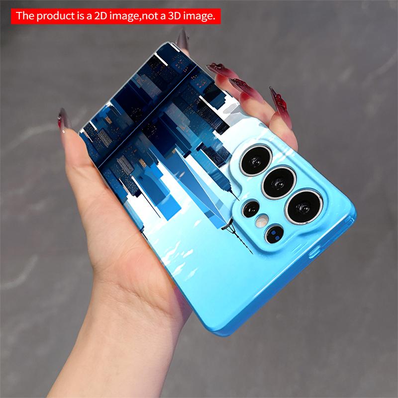 2DFlat Samsung phone case Blue Sky City Reflection Phone Case Applicable to Galaxy S22 S23 S24 S25ULTRA S26 A12 A13 A14 A15 A16