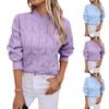 Women's Fashion Casual Long Sleeve Half Turtleneck Cable Knit Loose Sweater