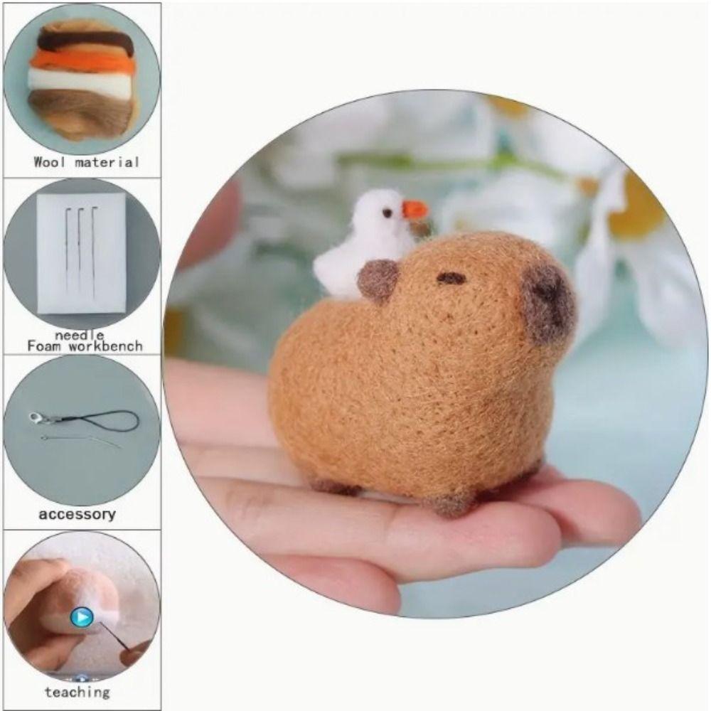 DIY Animal Felting Kit Handmade Wool Felt Gift Pendant Water Lazy Wool Felt Beginner