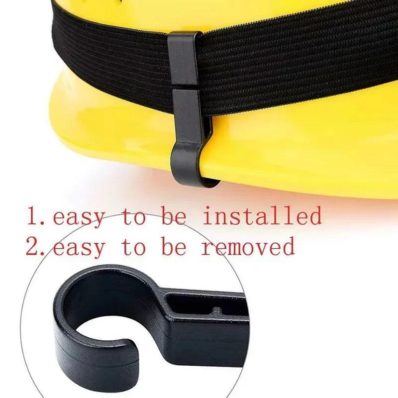 4-20 Pieces Helmet Headlight Hooks - Black ABS Plastic Headlamp Clips for Various Hard Hat, Working Secure Helmet Accessories