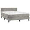 Lit avec sommier et matelas - Maison Exclusive - Velours gris clair - 140x190cm - Tête de lit réglable