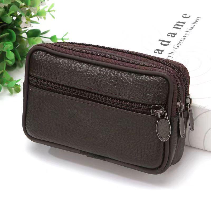 Поясной чехол для телефона из коровьей кожи - Мужской чехол на клипсе 6,7" для пожилого работника