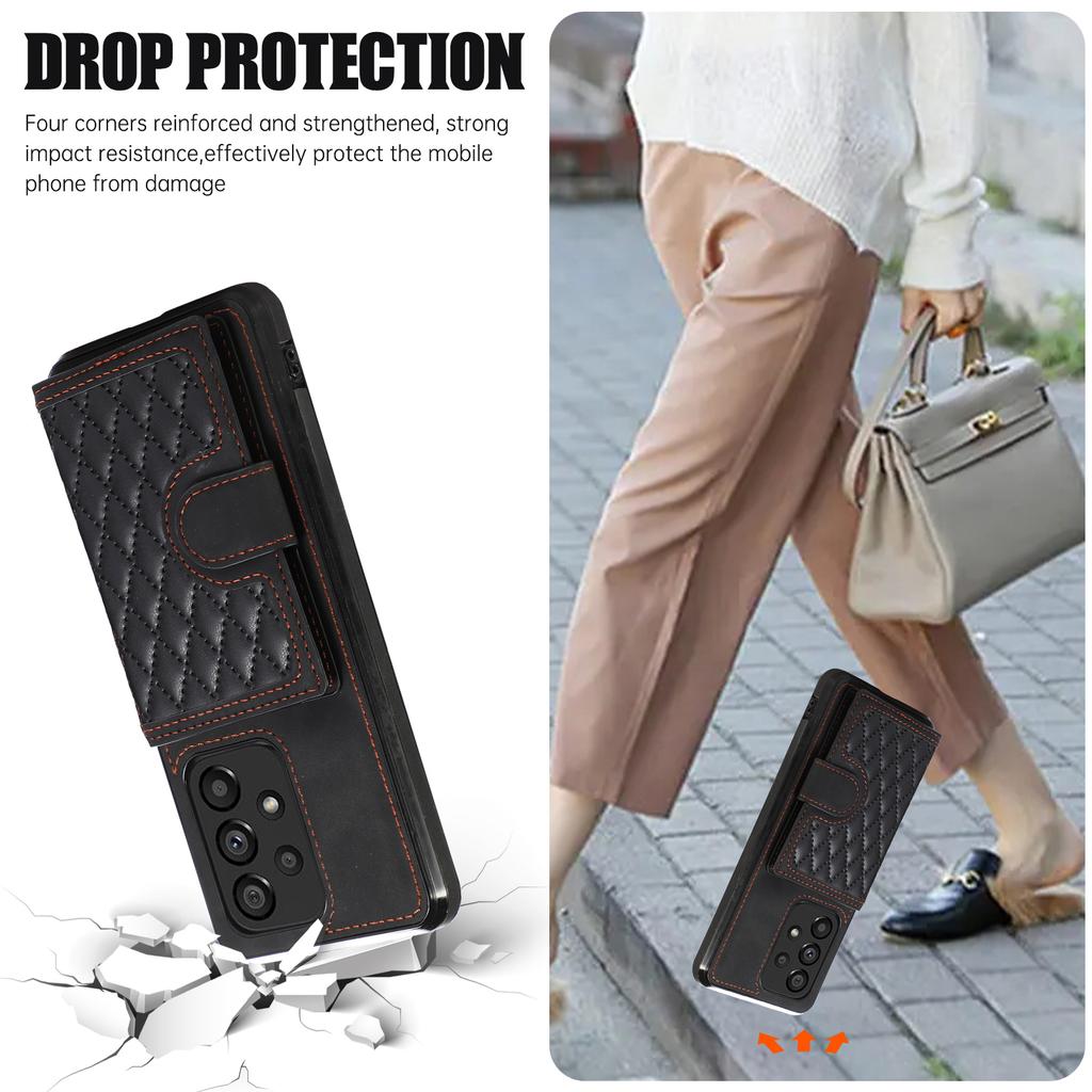 For Samsung Galaxy A13 4G/5G Cell Phone Case Card Holder TPU+PU Leather Phone Shell