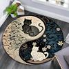 Yin and Yang Cat Round Carpet for Living Room Bedroom Decoration Non Slip Children's Room Crawling Floor Mat Popular Circle Rug