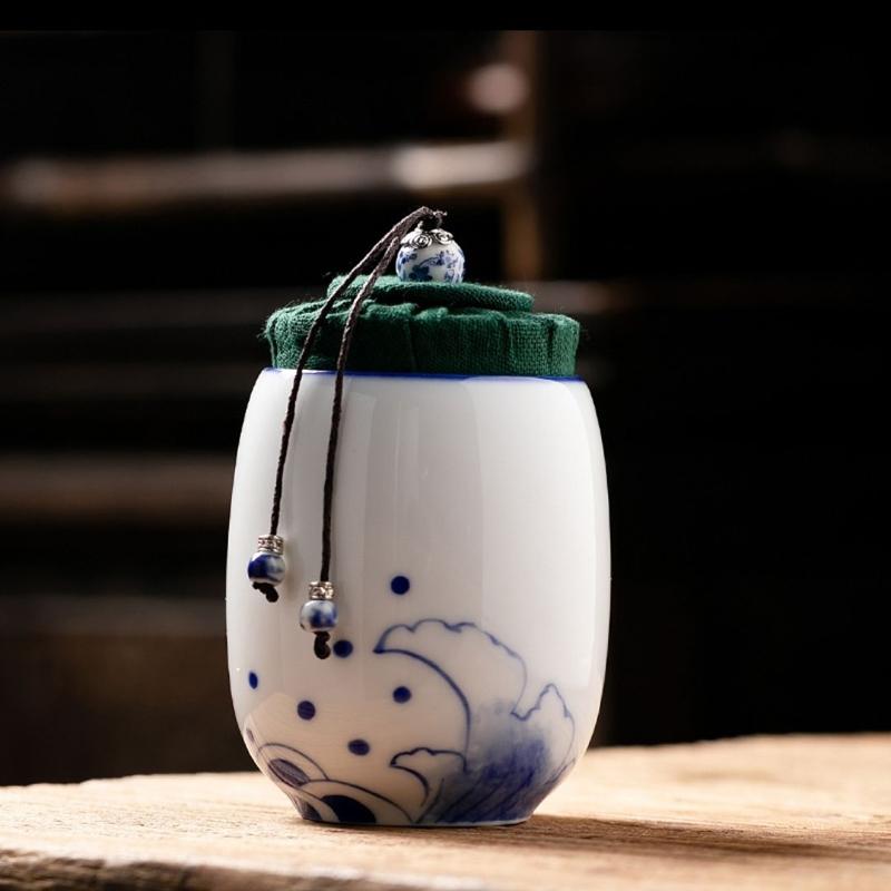 Керамический герметичный чайный компакт-диск, простой, портативный, небольшой, для хранения, японский чайный набор в стиле кунг-фу, влагостойкая банка для чая