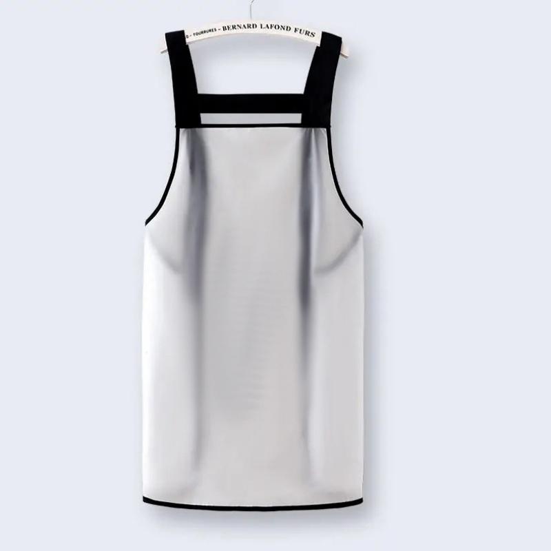 Waterproof Kitchen Apron Household PVC Oil Resistant Work Apron Transparent Black Dirt-Proof Cleaning Aprons