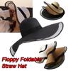 Складная женская соломенная пляжная шляпа от солнца, летние дорожные кепки с широкими полями