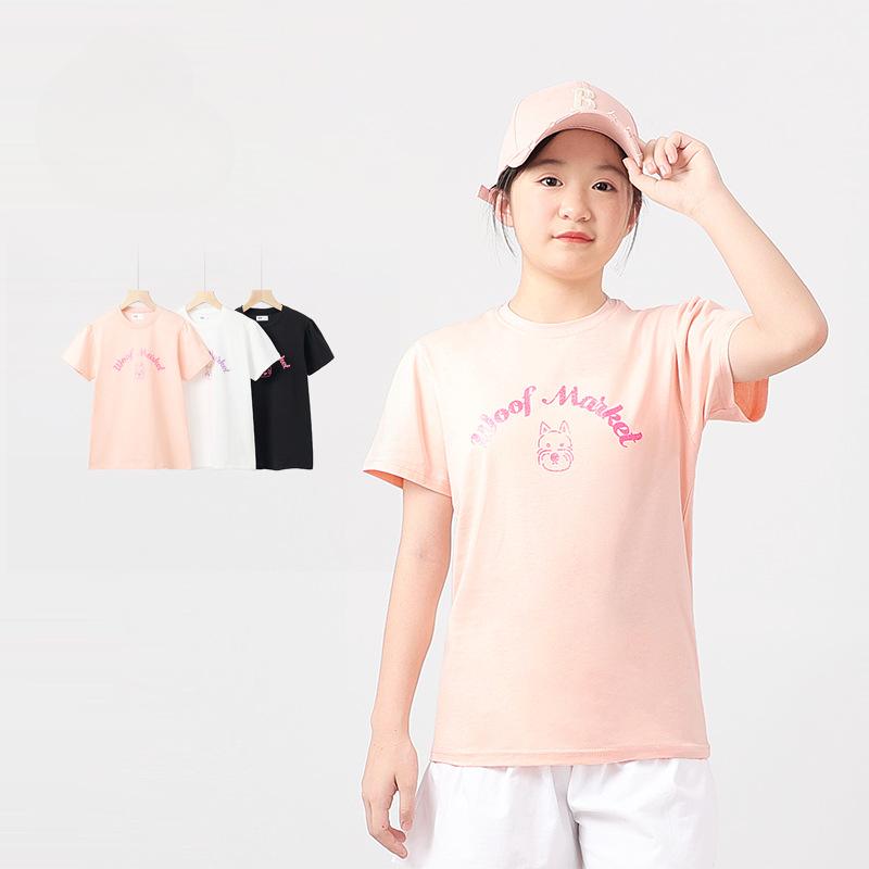 Летняя детская футболка корейская версия новой футболки с коротким рукавом для девочек CuHK детская дышащая модная футболка с принтом для девочек с коротким рукавом