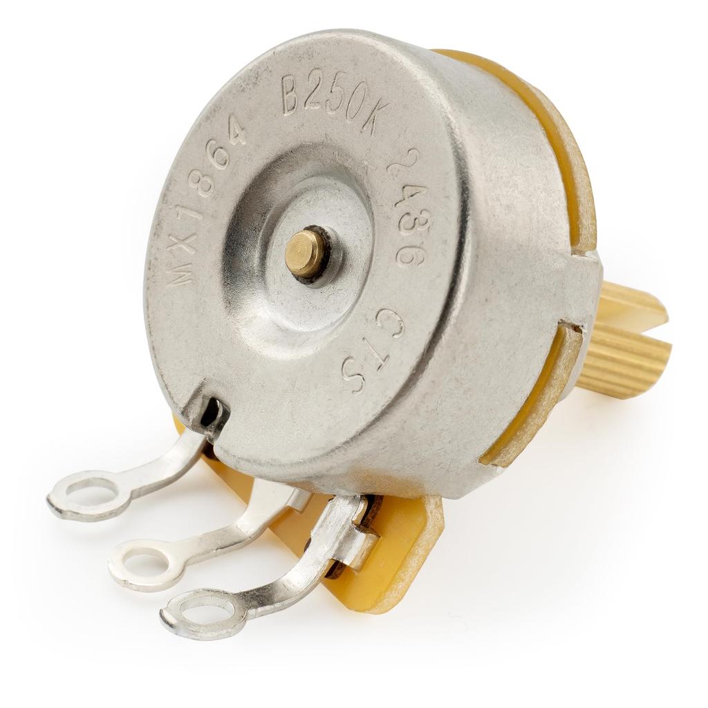 CTS 450G B250K Brass Short Split Shaft Potentiometer for Electric Guitar and Bass of 1/4" 10% B-Curve (Set 4)