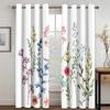 2 шт очаровательные шторы с цветочным принтом бабочки цветочные шторы для спальни гостиной кухни оконные шторы люверсы верхний кортин
