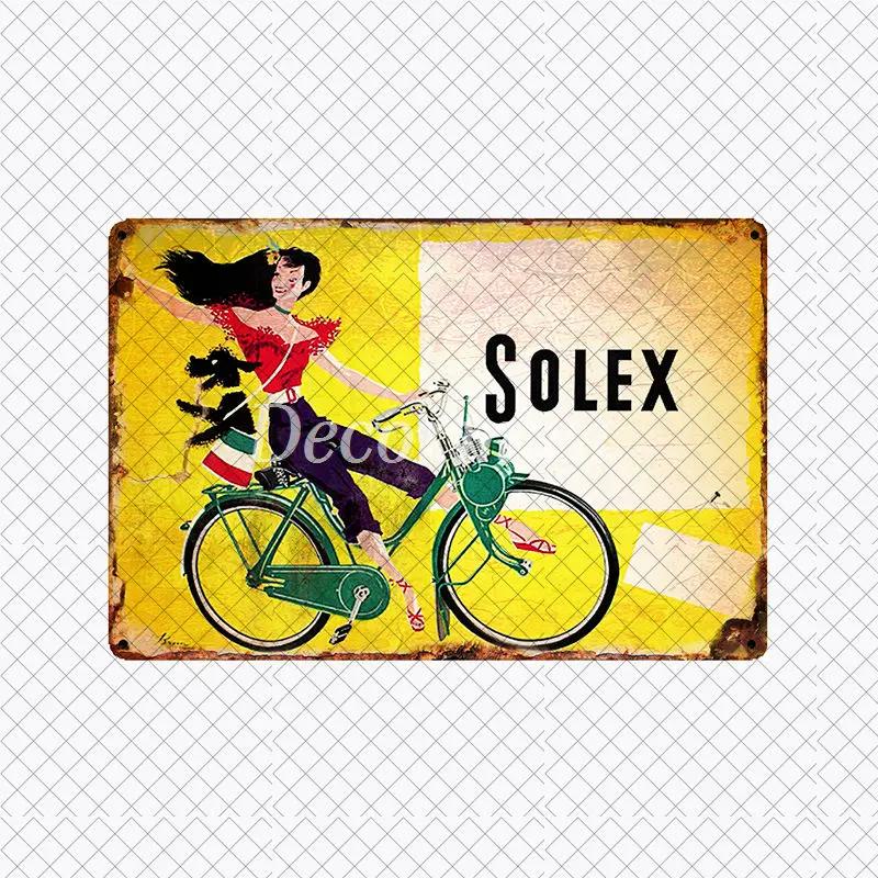 [ DecorMan ] VELO SOLEX Франция Велосипед Металлическая Вывеска Индивидуальная Настенная Постер Железная Картина ПАБ Комната Бар Отель Декор LTA-2033