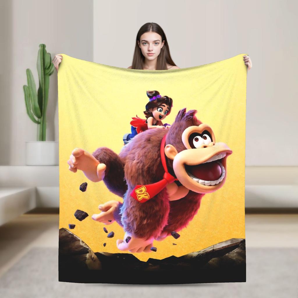 Donkey Kong Game Blankets Flannel Awesome Warm Throw Blanket for Bedspread Summer