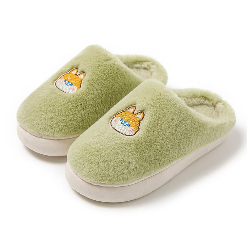 Cute Cotton Slippers Autumn and Winter Household Indoor Outdoor Warmth Lightweight Thick-bottomed Couple Plush Slippers