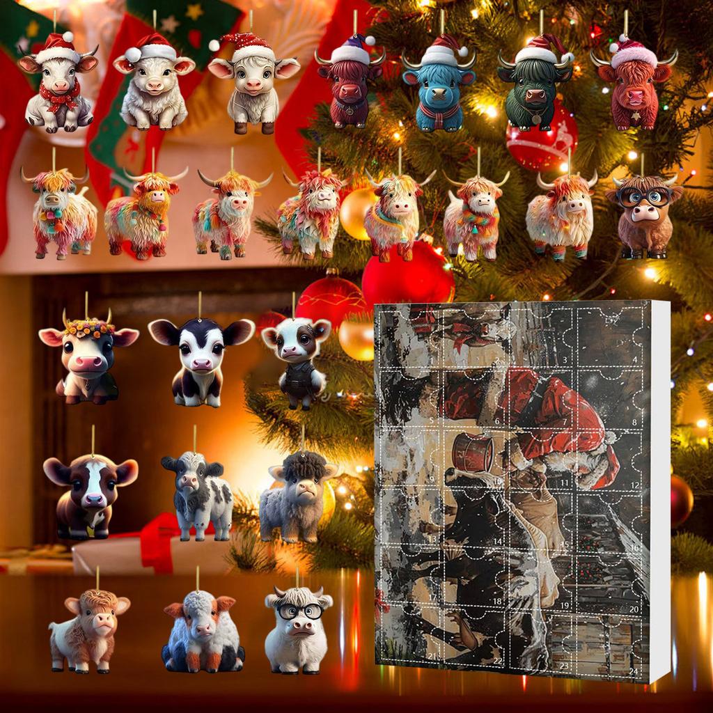 Рождественская коробка-сюрприз Ферма Узор Яка Декоративная подарочная коробка Приближается Рождество Коробка-сюрприз Рождественская елка Подвесное украшение