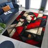 1pc Abstract Geometric Art Office Chair Mat - Red, Black, White Design for Desk Protection and Non-Slip Flooring Decor - Festive Gift Idea for Home or