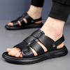 2025 Summer New First-layer Cowhide Sandals Men's Leather Casual Sandals Open-toed Beach Shoes Soft-soled Non-slip Shoes
