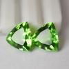 Natural Green Peridot   12.4 Ct Trillion Cut Flawless Pair Gemstone
