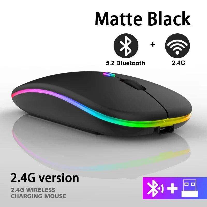 Беспроводная мышь RGB Перезаряжаемая Bluetooth Мыши Беспроводная Компьютерная Мышь Светодиодная Подсветка Эргономичная Игровая Мышь для Ноутбука ПК 3600DPI