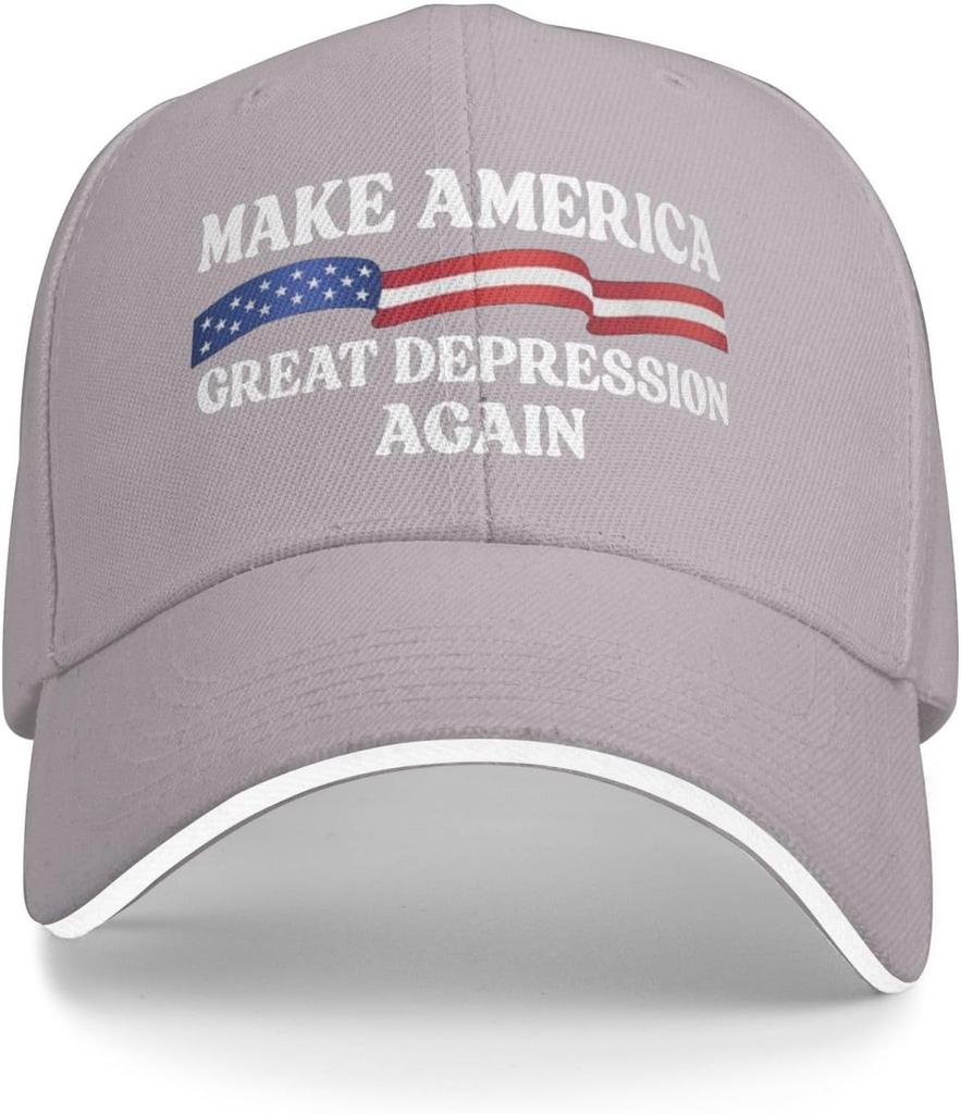 Make America Great Depression Again Polyester Baseball Cap Patriotic Political Unisex Outdoor Adjustable Hat
