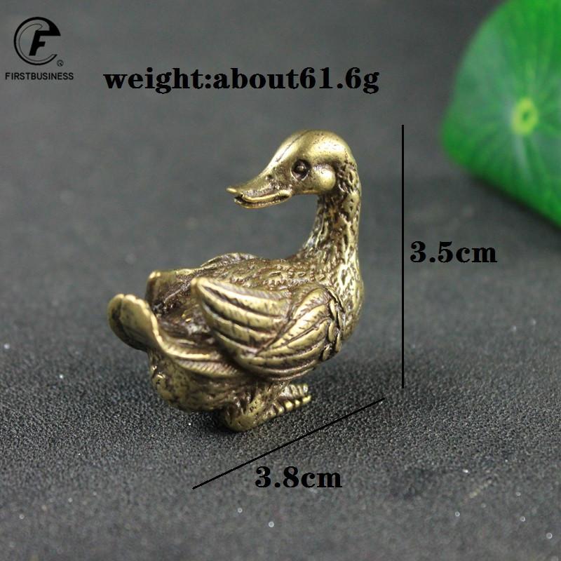 Brass Animal Small Mandarin duck Figurines Ornaments Handmade Copper Crafts Duck Pet Home Decor Accessories Desk Decorations