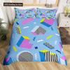 Retro Memphis Style Duvet Cover Set Galaxy Fashion Style Geometric Shapes Bedding Set Full,Hipster Old Fashioned Comforter Cover