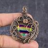 Мистический топаз Ручная работа Медная проволока Обертка Ювелирный кулон 2,40" r0y33