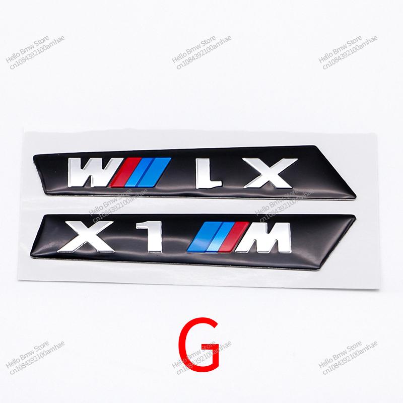 2Pcs Premium Fender Side Badge Emblem for BMW M Power X1 X2 X3 X4 X5 X6 Glossy Black Sticker Logo 6.8cm 8.4cm Car Styling Decor HG5