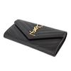 Saint Laurent Женский длинный кошелек с золотой фурнитурой и стежкой матрас 372264 BOW01 1000