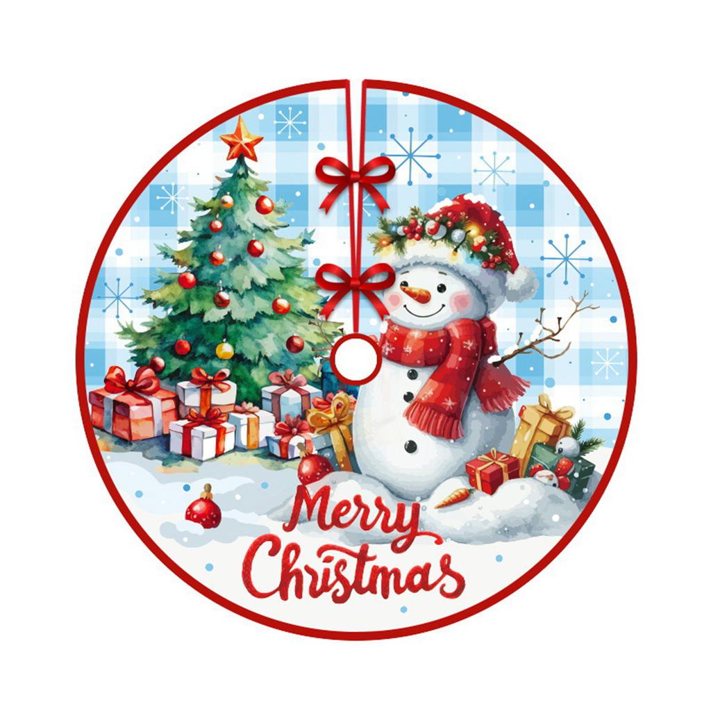 Christmas Tree Skirt Red Xmas Tree Ornaments, For Soft Plush Christmas Tree Mat With Snowy Pattern For Decorations Holiday Party