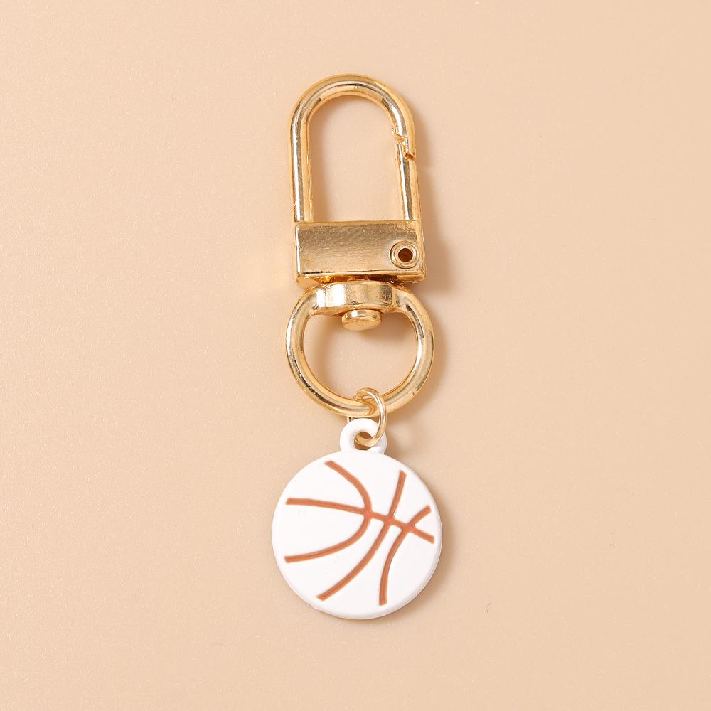 Fashion Enamel Sport Ball Key Chain Women Girls Basketball Key Ring Pendants for Handbag Decor DIY Key Chain Jewelry Gift