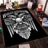 Ковер с дизайном «Череп и Крылья» Harley-Davidson для энтузиастов мотоциклов. Подходит для использования в качестве противоскользящего покрытия для гостиной, спальни, диванов.