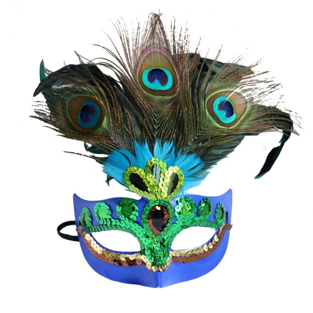 Party Supplies Carnival Mask Makeup Venice Masquerade Masks Queen Peacock Feather Mask Women