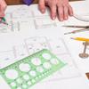 4PCS Circle Template, Plastic Circle and Oval Measuring Templates, Formwork Drawings Templates (Clear Green)