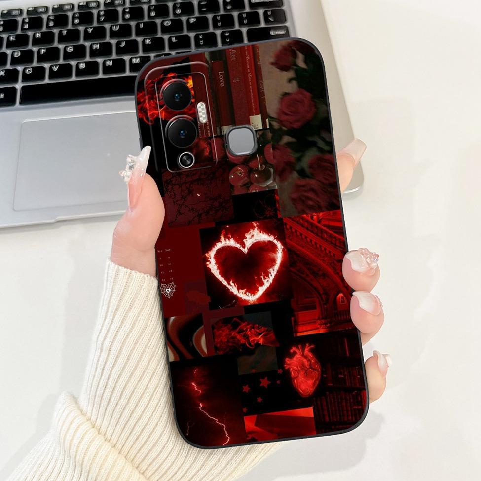 For Infinix Hot 12 Play Case Silicone Cute Fashion Butterfly Love Painted For Cover Inifnix Hot 12 Play Phone Case X6816 X6816C
