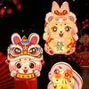 1 комплект бумажный фонарь в виде кролика с кистями на шесте, на батарейках, двухсторонний полый DIY ручной работы, китайский Новый год, фестиваль середины осени, кролик, ночник