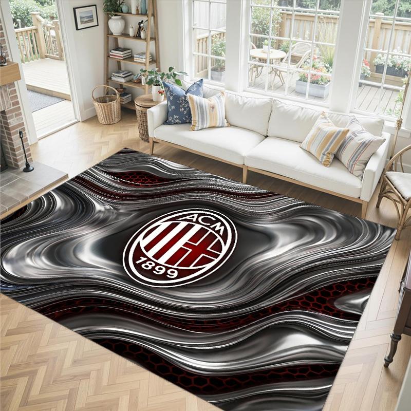 Дизайн AC Milan Кристальный Велюровый Ковер Уютный Не?Нескользящий ковер с принтом для спальни, гостиной, прихожей