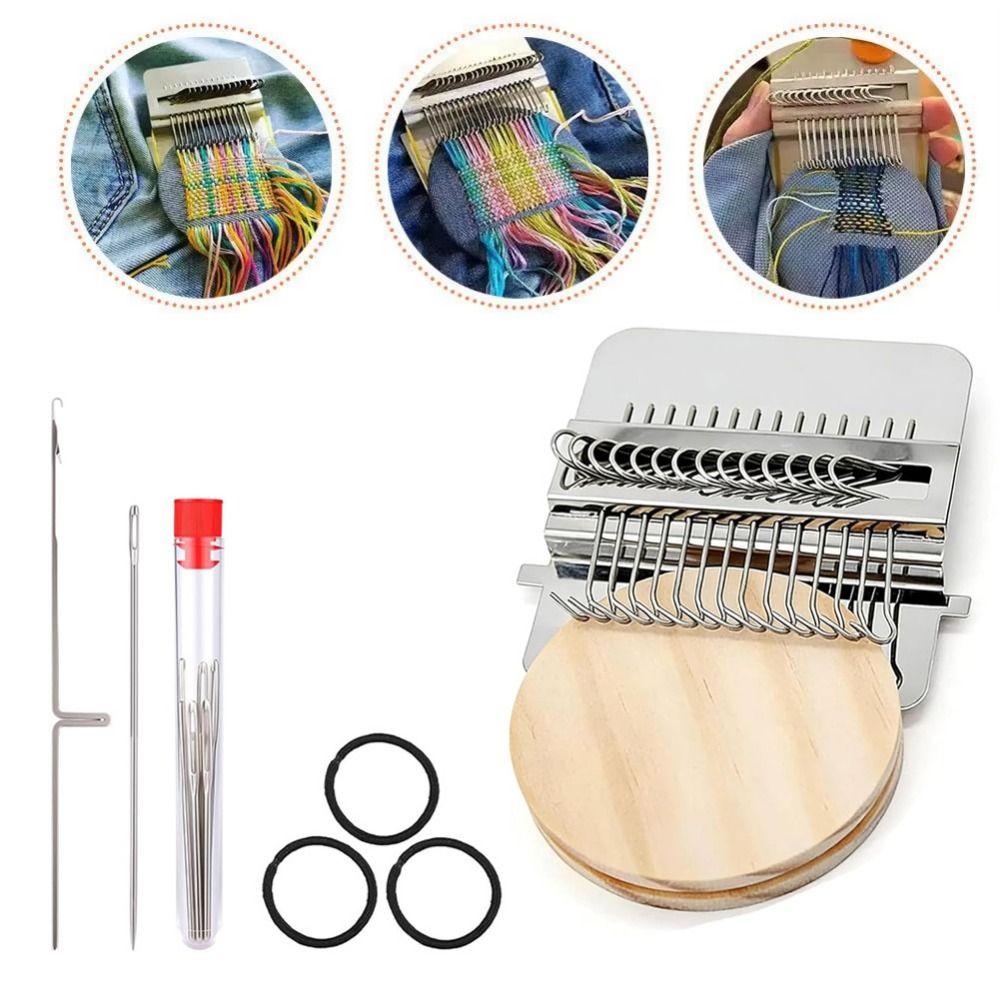 Деревянная рама Маленький ткацкий станок 12/14 Крючков Комплект ткацкого станка Машина для штопки Машина для починки носков