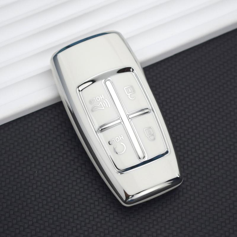 Новый чехол для ключей из ТПУ с 4 8 кнопками для Hyundai Genesis G80 GV70 GV80 2019 2020 2021 2022, держатель для ключей с дистанционным управлением, автомобильные аксессуары