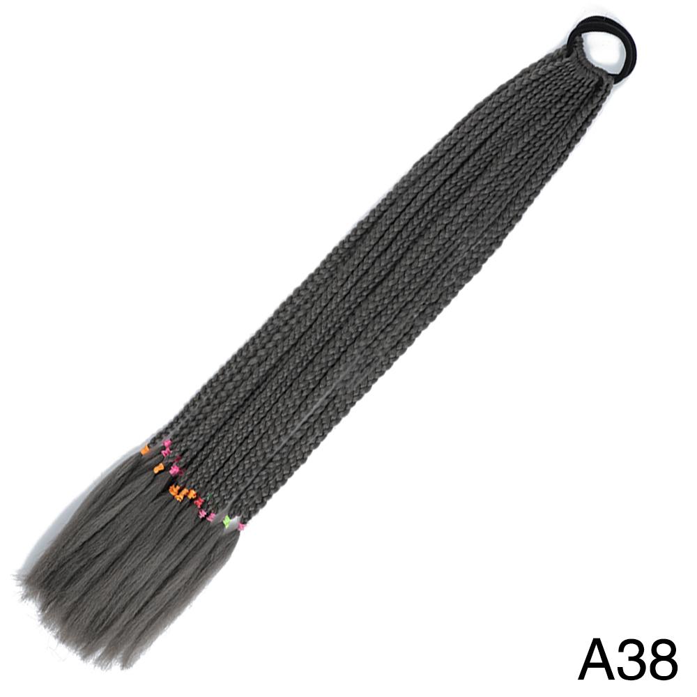 Синтетический длинный парик, цветное плетеное хвост-коса, наращивание волос, резинка, плетеное наращивание волос-хвост для девочек KTB