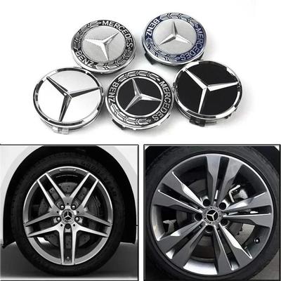 Для Mercedes Benz 4 шт./комплект 75 мм Для Mercedes Benz AMG W203 W206 W220 W205 W211 W212 Колпачки центральных отверстий колес автомобиля Эмблема Benz Ti