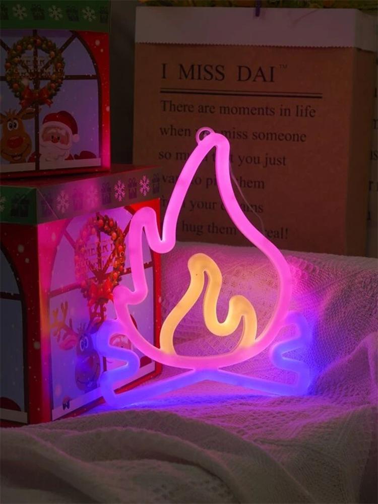 LED Neon Sign Lightning Shaped Wall Night Light USB Battery Operated For Home Bedroom Party Wedding Decor Table Lamp