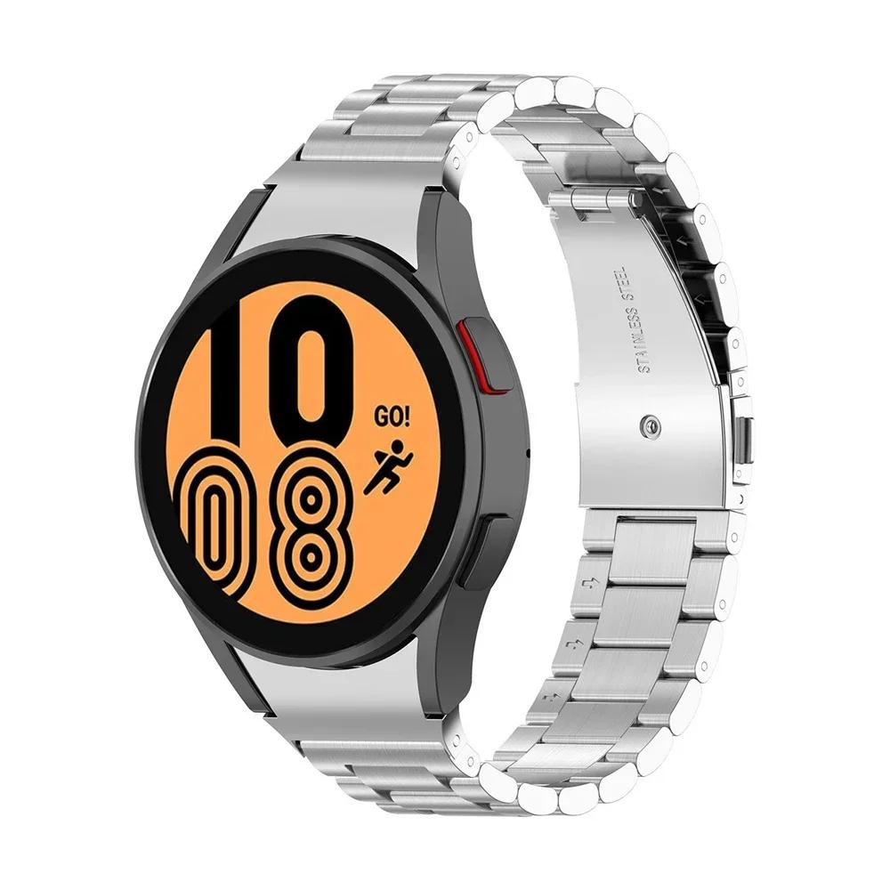 Браслет из нержавеющей стали без зазоров для Samsung Galaxy Watch7 6 4 Classic 46 мм 47 мм/Watch4 5 pro 44 мм 40 мм с загнутым концом