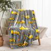 excavator Theme Printed Blanket - Perfect for Couch, Bed, Travel & Outdoor Use | Machine Washable, Cozy & Durable.
