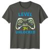 Level 34 Unlocked TShirt 34th Birthday Video Gamer Gift For Him