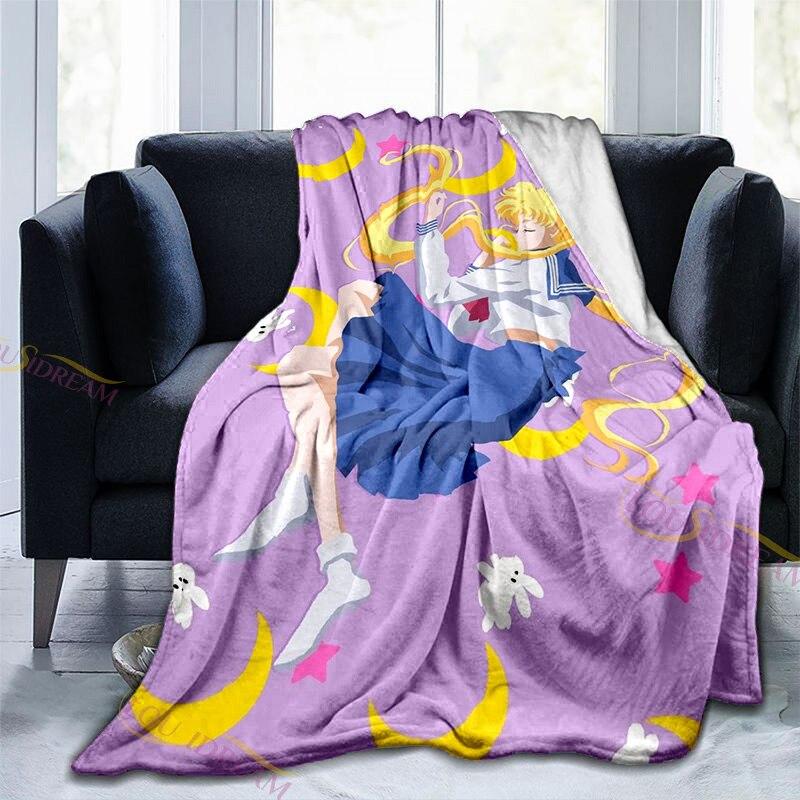 Милое сказочное фланелевое одеяло «Сейлор Мун» Luna Cat, мягкое флисовое одеяло, покрывало для пикника, коврик для йоги, гобелены, домашний декор, подарки